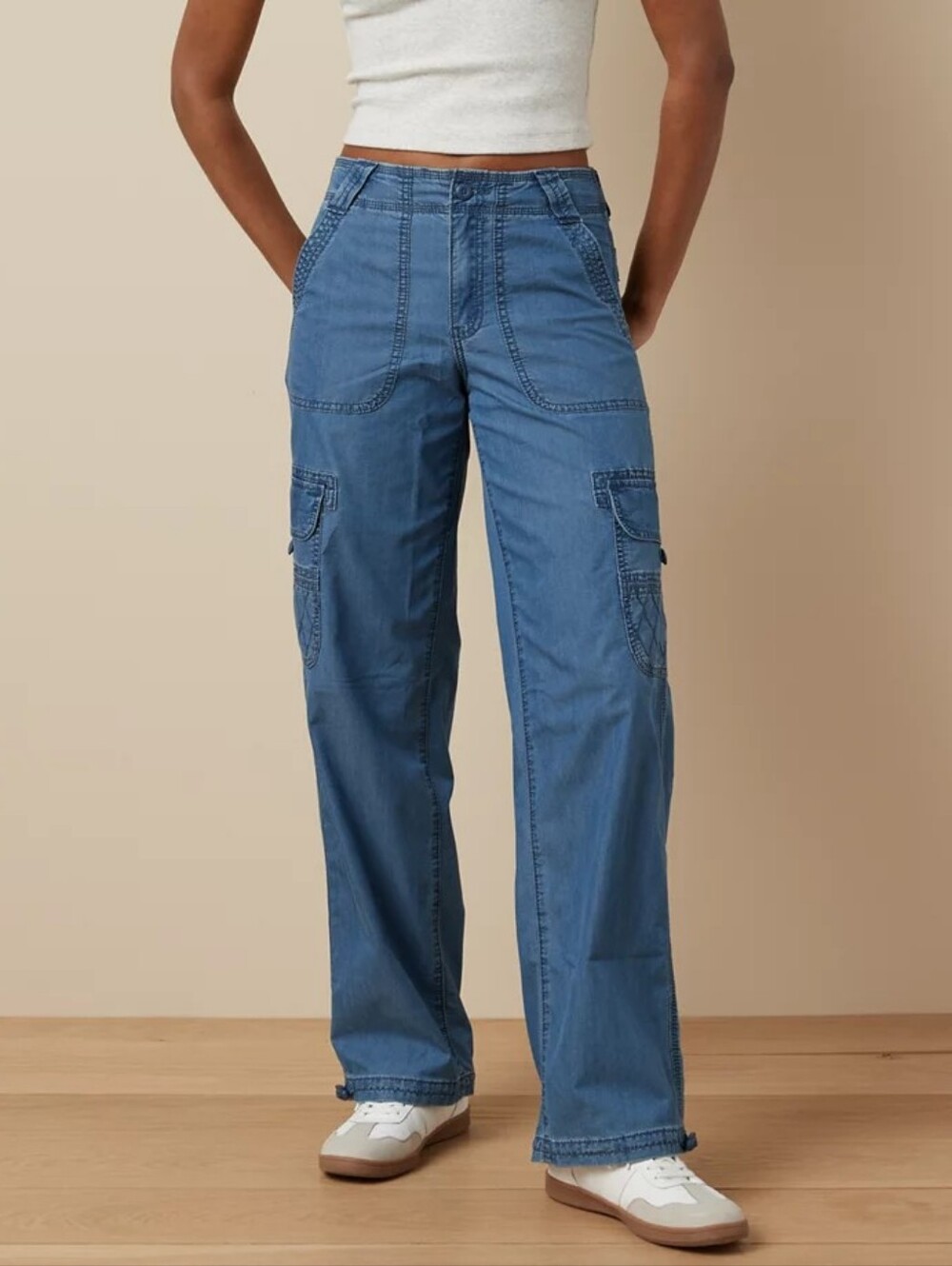 American Eagle Snappy Stretch Convertible Baggy Cargo Jogger Women's Size 0